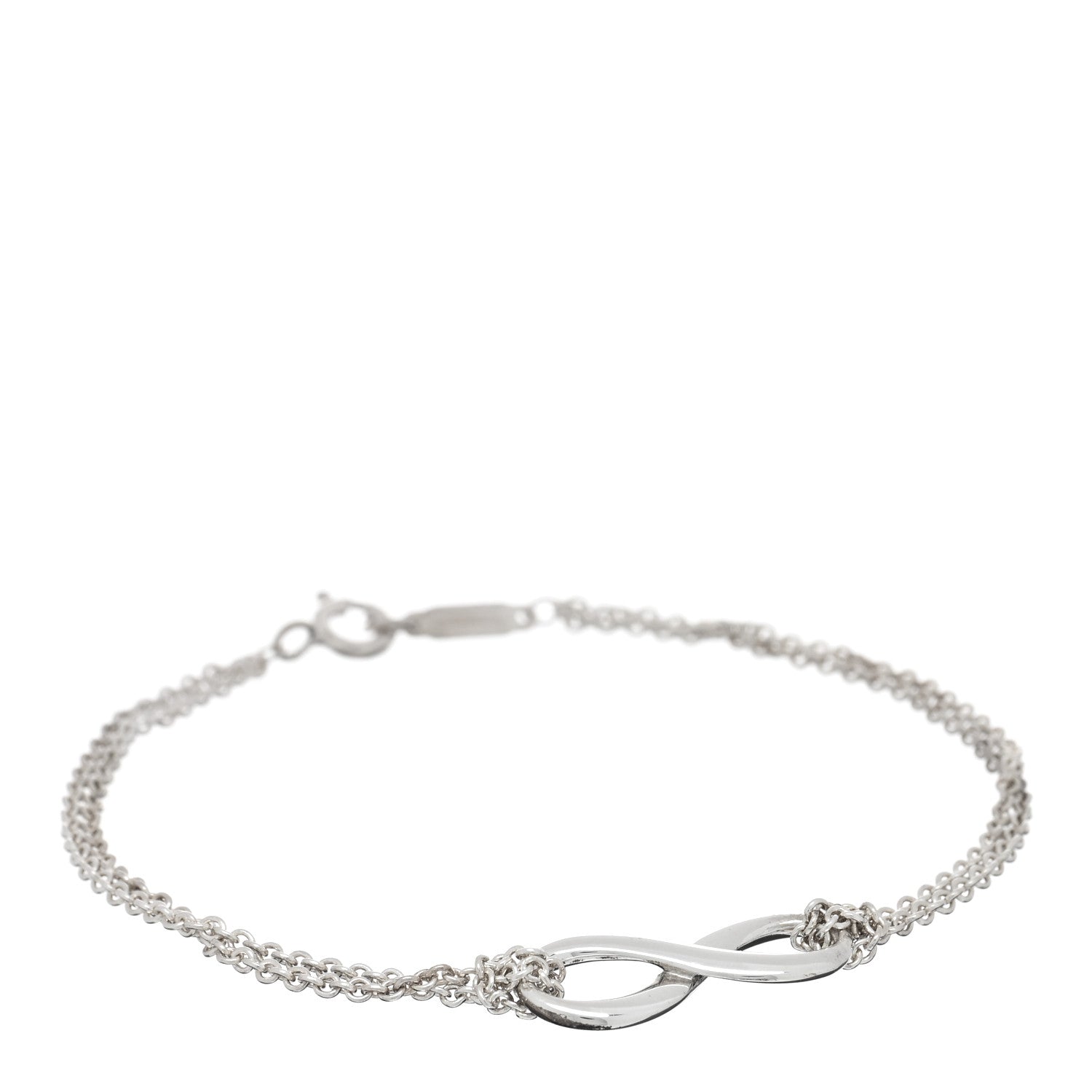 Tiffany Sterling Silver Infinity Double Chain Bracelet 1 of 3