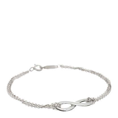 Tiffany Sterling Silver Infinity Double Chain Bracelet 1 of 3