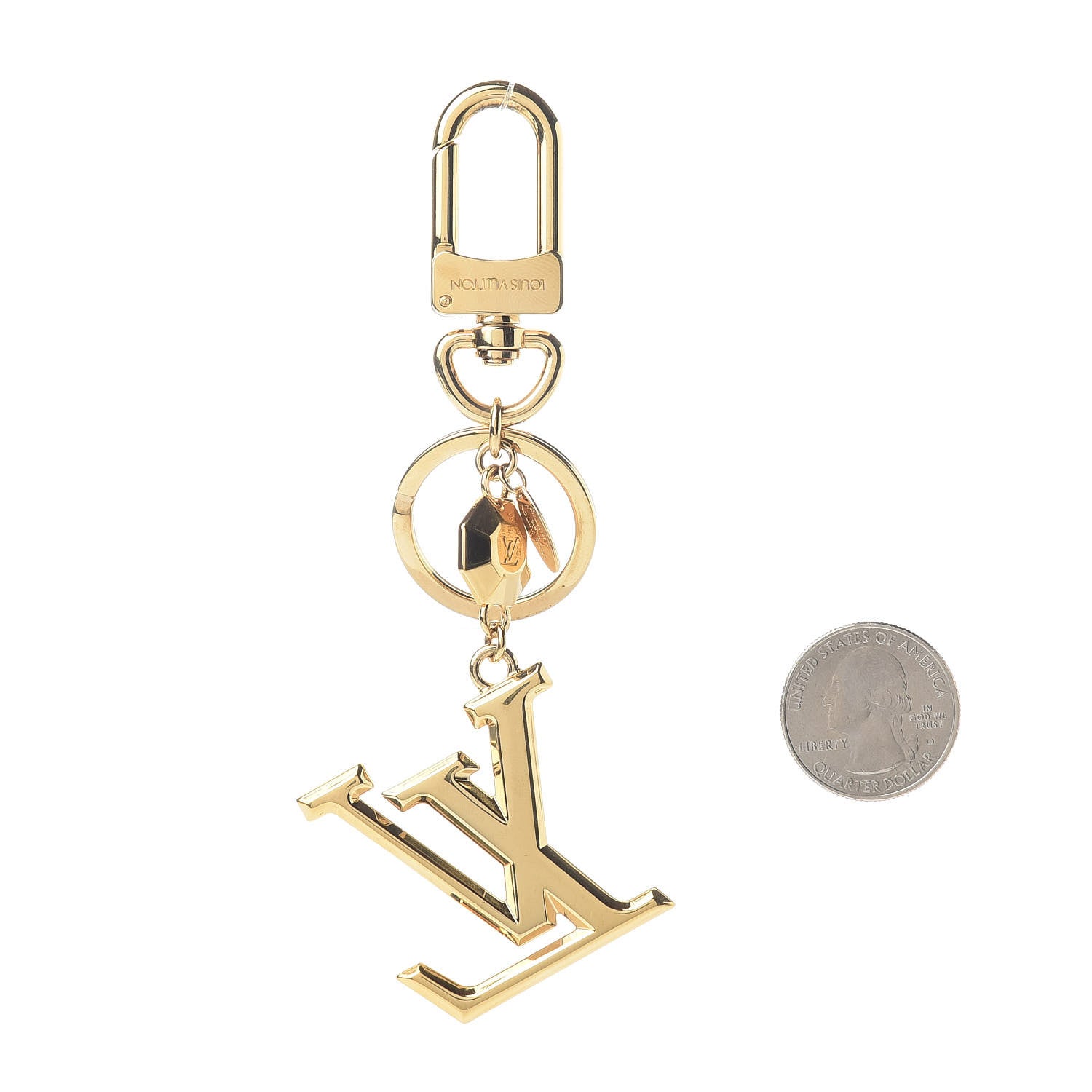 Louis Vuitton LV Facettes Bag Charm Key Holder Gold 2 of 5