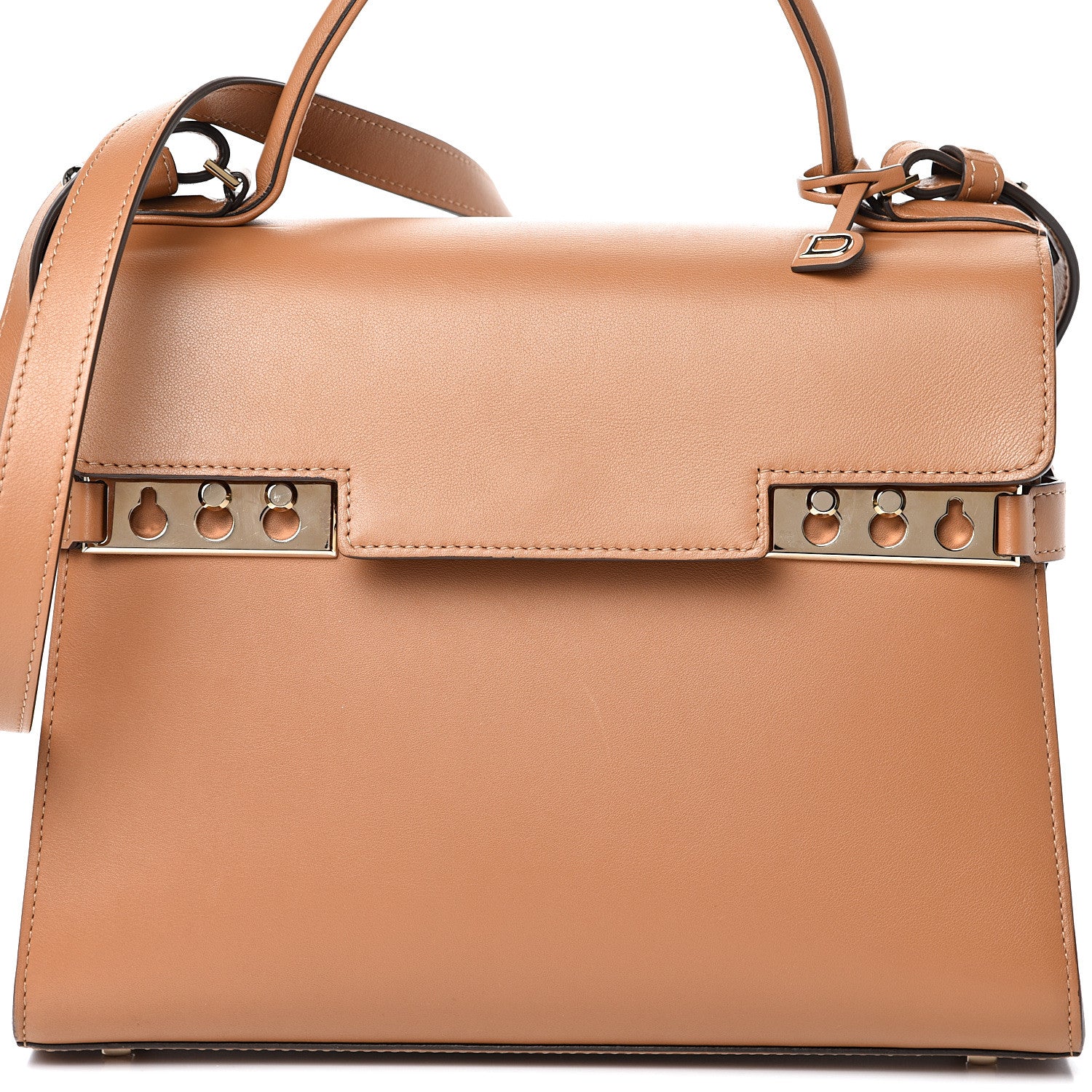 Delvaux Calfskin MM Tempete Satchel Camel 7 of 10