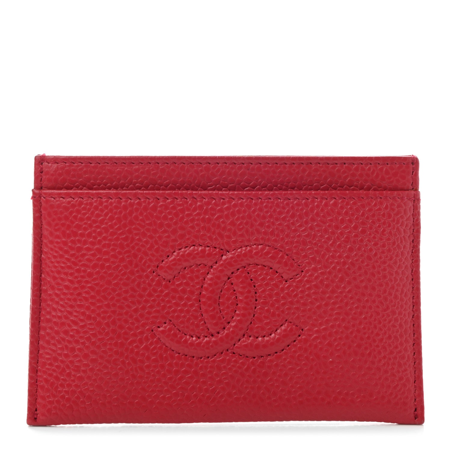 Chanel Caviar Timeless CC Card Holder Red 1 of 9