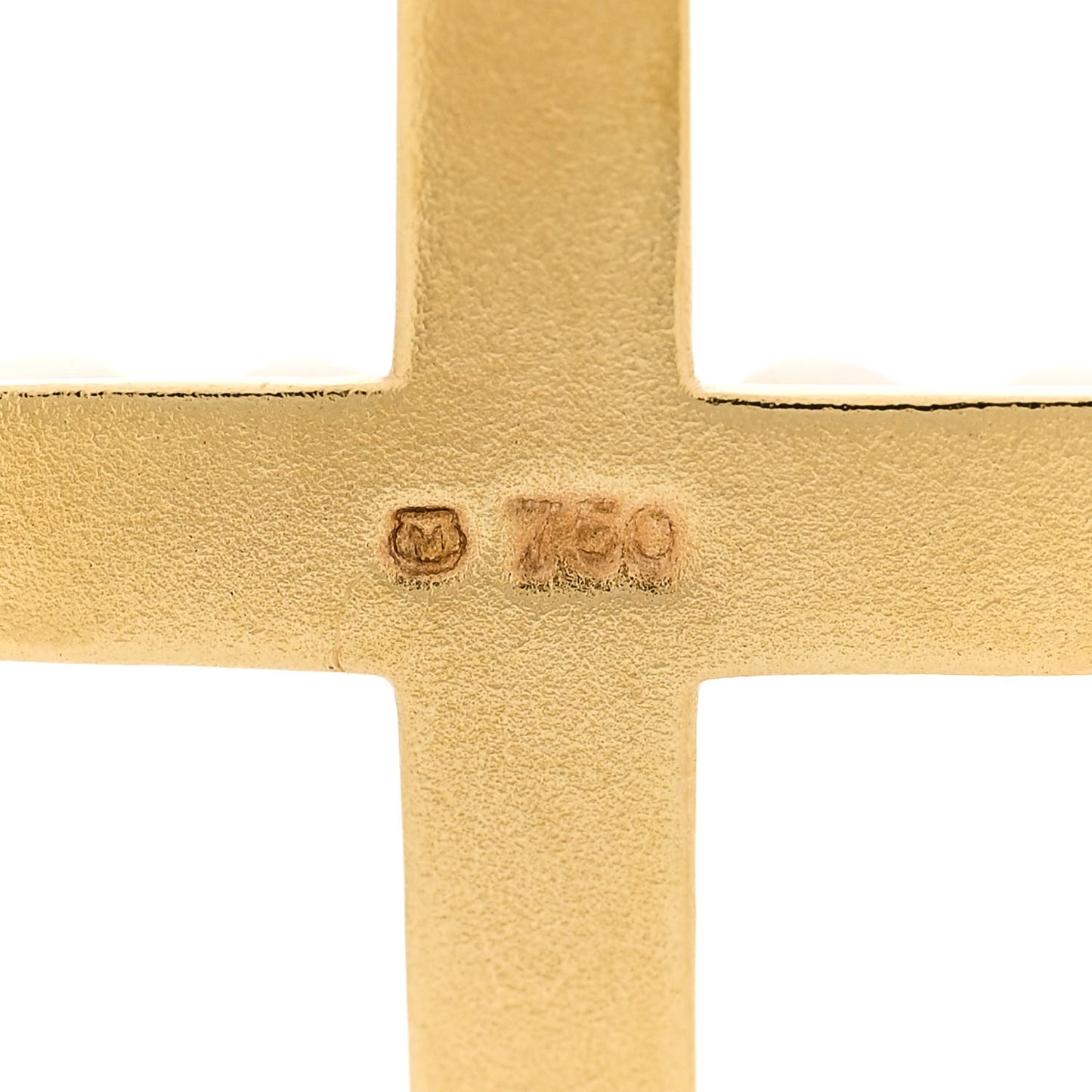 18K Yellow Gold Akoya Pearl Cross Pendant Necklace