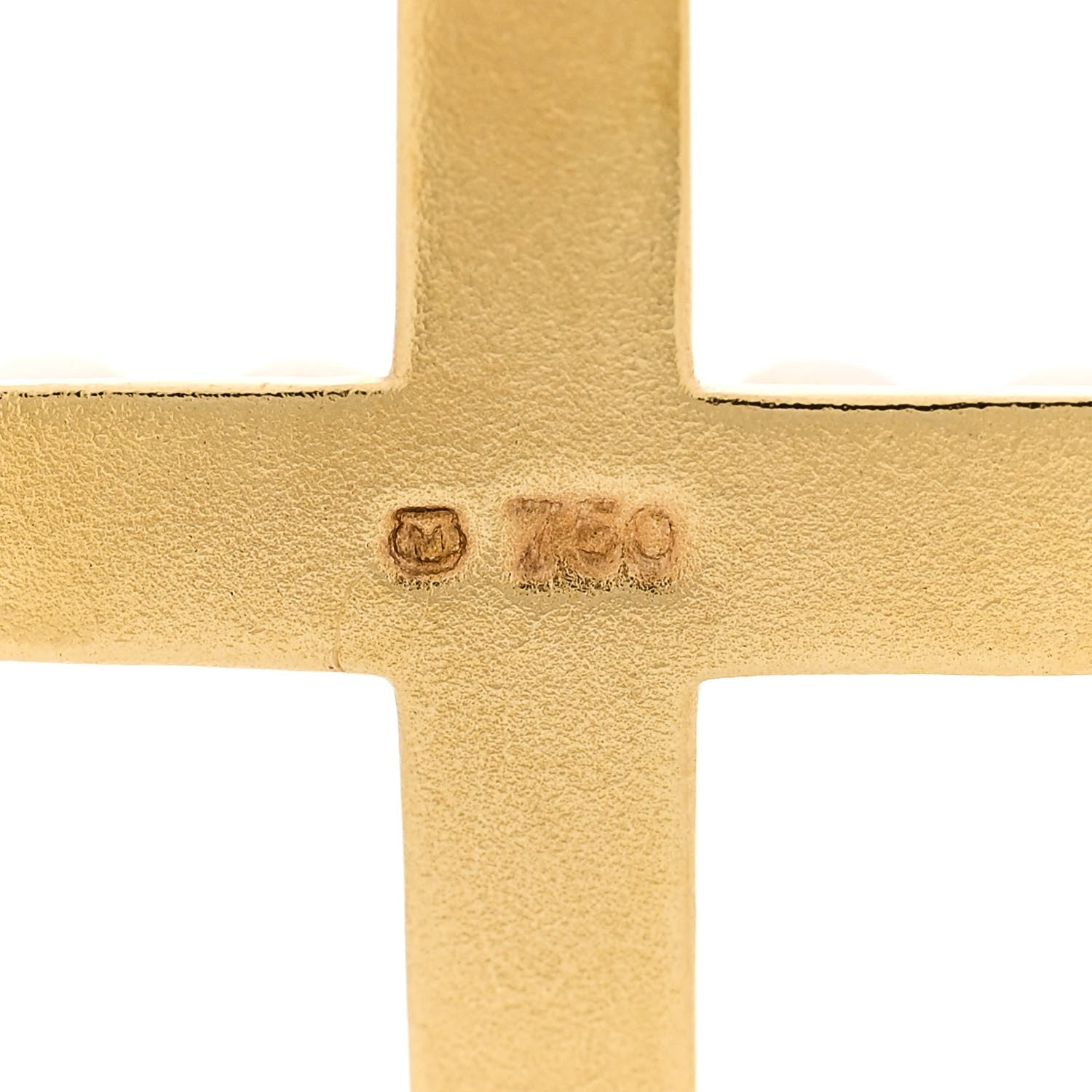 Mikimoto 18K Yellow Gold Akoya Pearl Cross Pendant Necklace 4 of 4