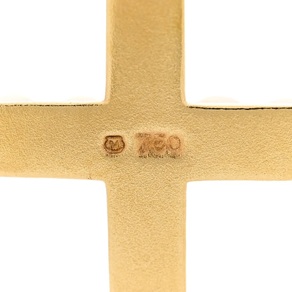 Mikimoto 18K Yellow Gold Akoya Pearl Cross Pendant Necklace 4 of 4