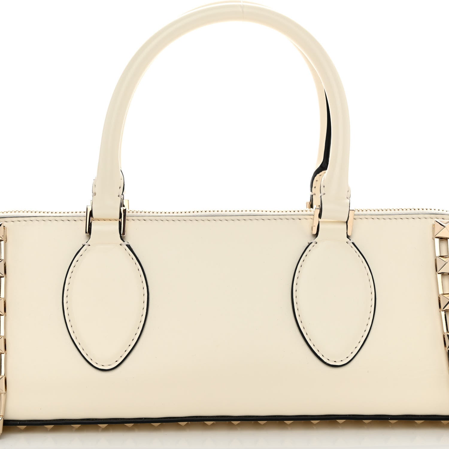 Valentino Garavani Smooth Calfskin Rockstud East West Top Handle Bag Ivory 8 of 10