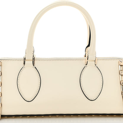 Valentino Garavani Smooth Calfskin Rockstud East West Top Handle Bag Ivory 8 of 10