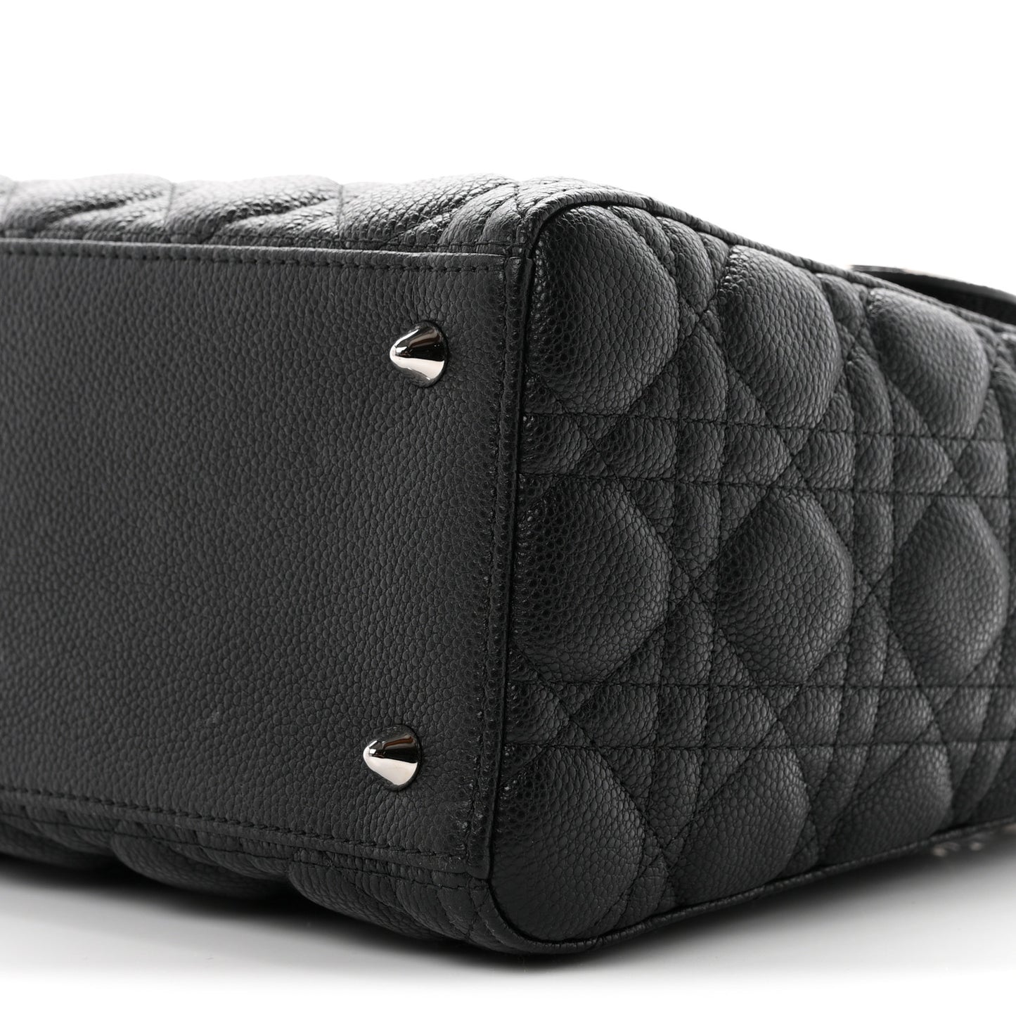 Grained Calfskin Cannage Medium Lady Dior Black
