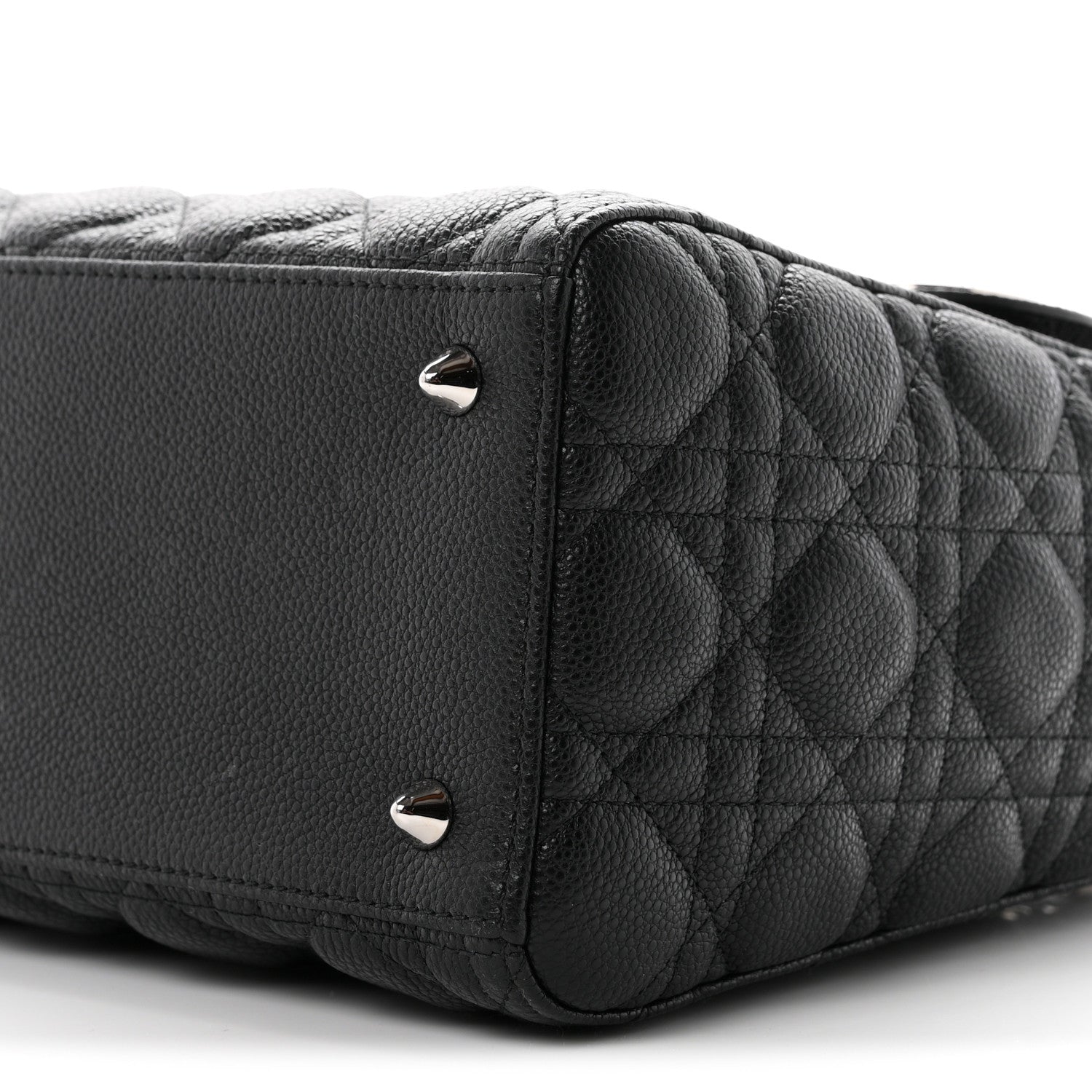 Christian Dior Grained Calfskin Cannage Medium Lady Dior Black 10 of 10