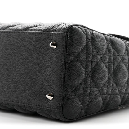 Christian Dior Grained Calfskin Cannage Medium Lady Dior Black 10 of 10