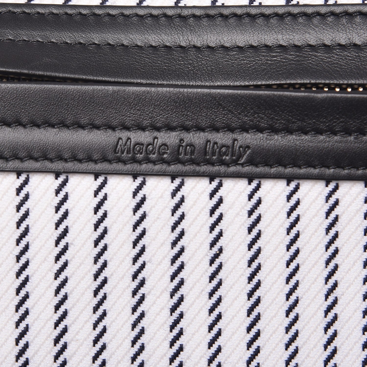 Celine Cotton Canvas Striped Medium Phantom Luggage White Navy 7 of 8