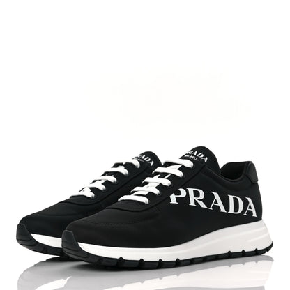 Prada Nylon Gabardine Logo Sneakers 8.5 Black 3 of 8