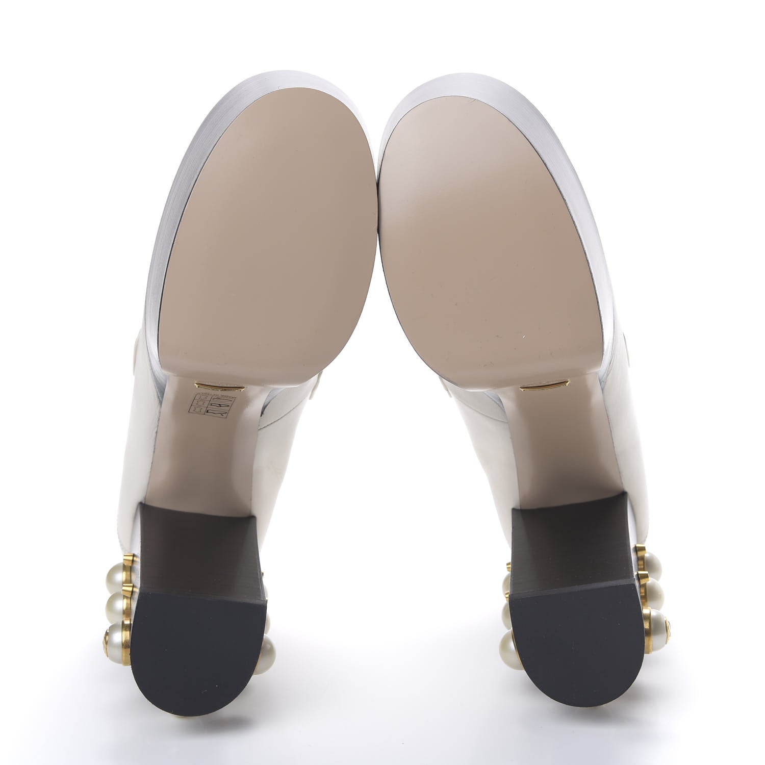 Gucci Malaga Kid Pearl Studded Vegas Platform Loafers 41 Mystic White 6 of 12
