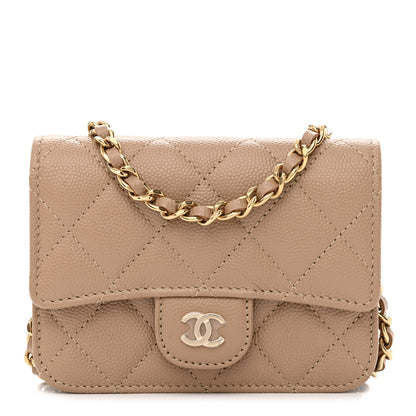 Chanel Caviar Quilted Mini Chain Bag Dark Beige 1 of 12
