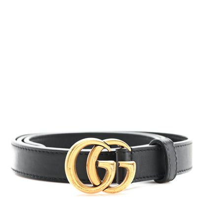 Gucci Calfskin Double G 20mm Belt 80 32 Black 1 of 4