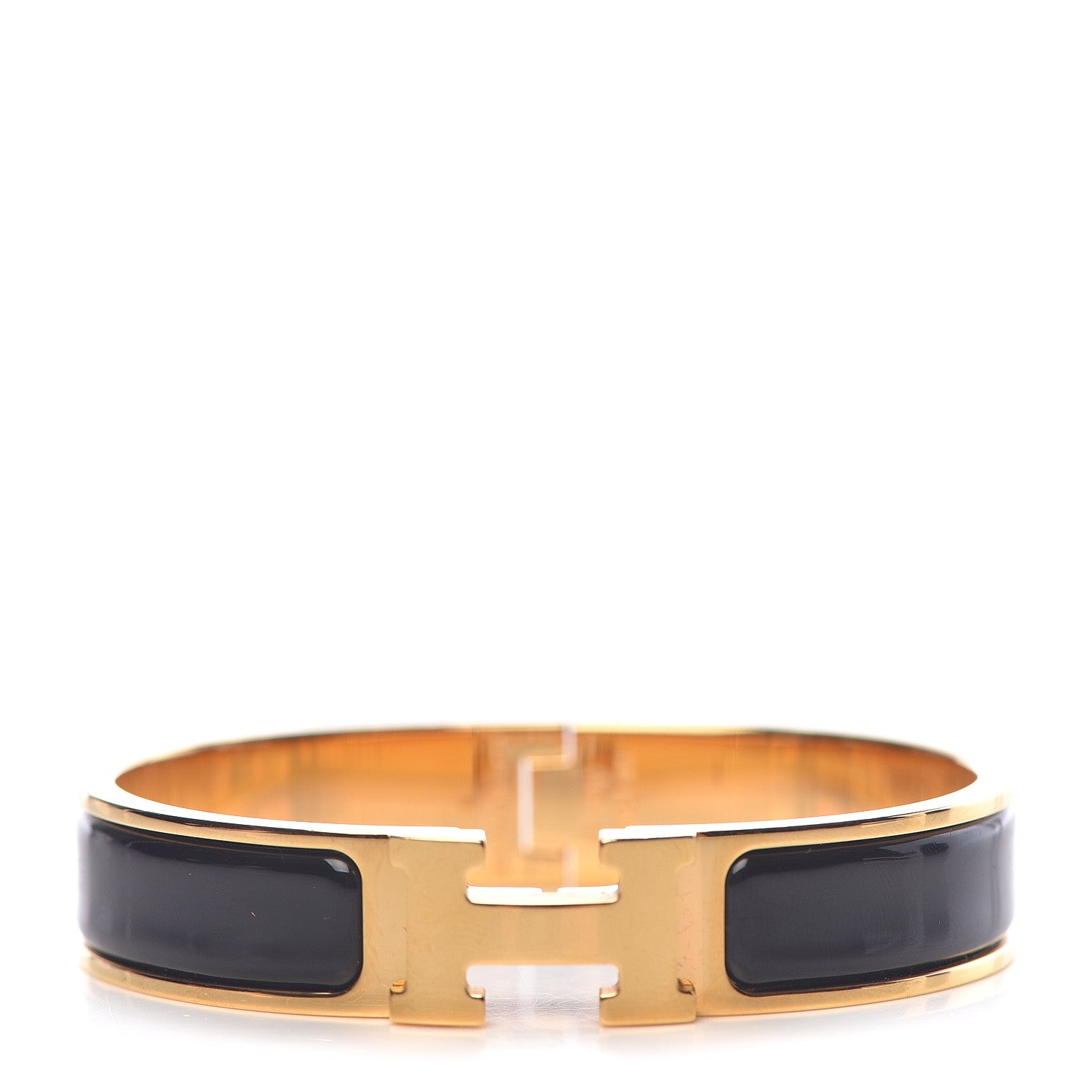 Hermes Enamel Narrow Clic Clac H Bracelet PM Black 1 of 4