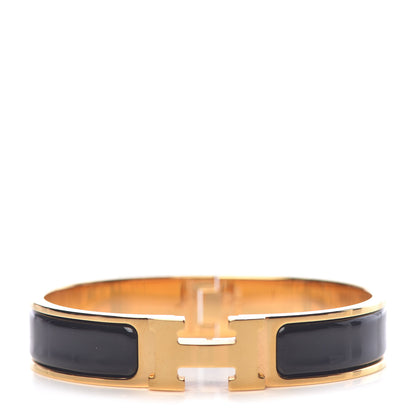 Hermes Enamel Narrow Clic Clac H Bracelet PM Black 1 of 4