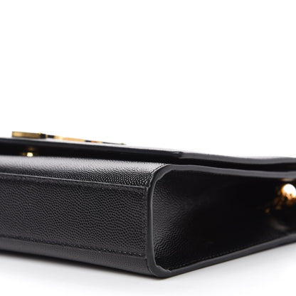 Saint Laurent Grain De Poudre Medium Classic Monogram Kate Satchel Black 7 of 12