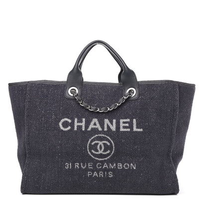 Chanel Lurex Boucle Medium Deauville Tote Grey 1 of 11