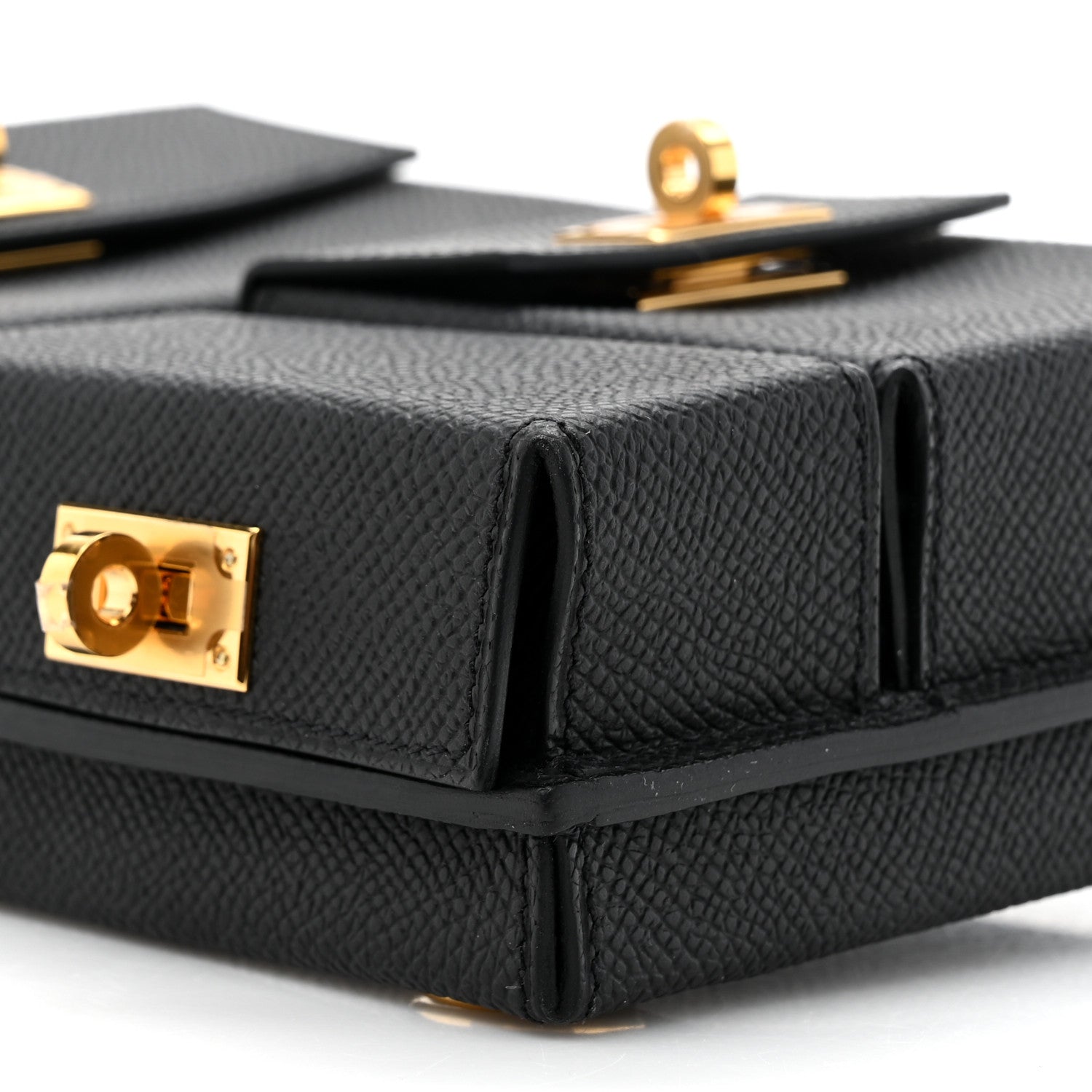 Hermes Epsom Kelly Multi Pocket Pochette To Go Black 11 of 12