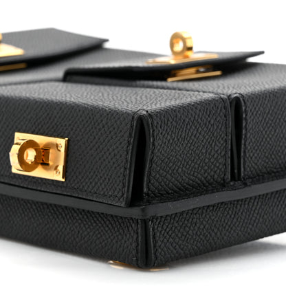 Hermes Epsom Kelly Multi Pocket Pochette To Go Black 11 of 12