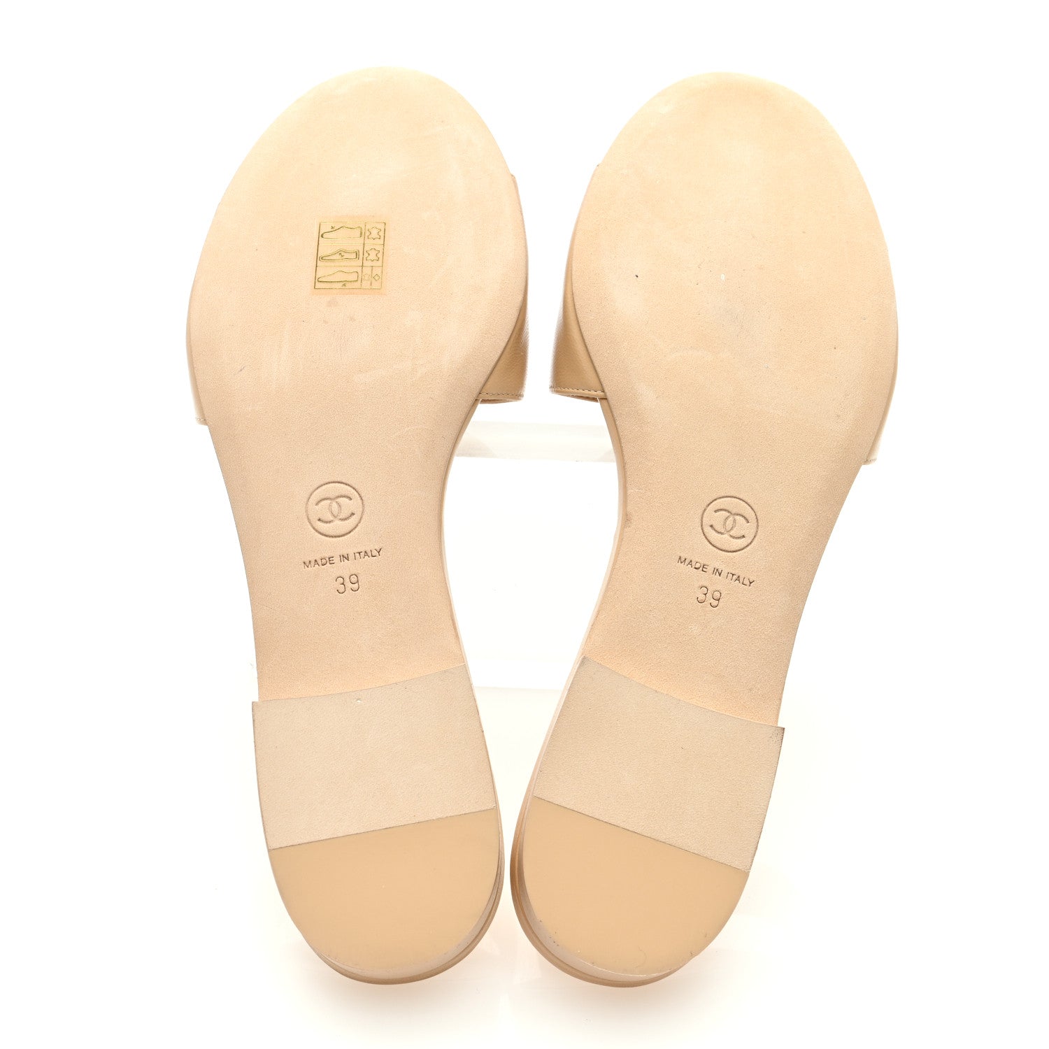 Chanel Lambskin Camellia Slide Sandals 39 Beige 5 of 8