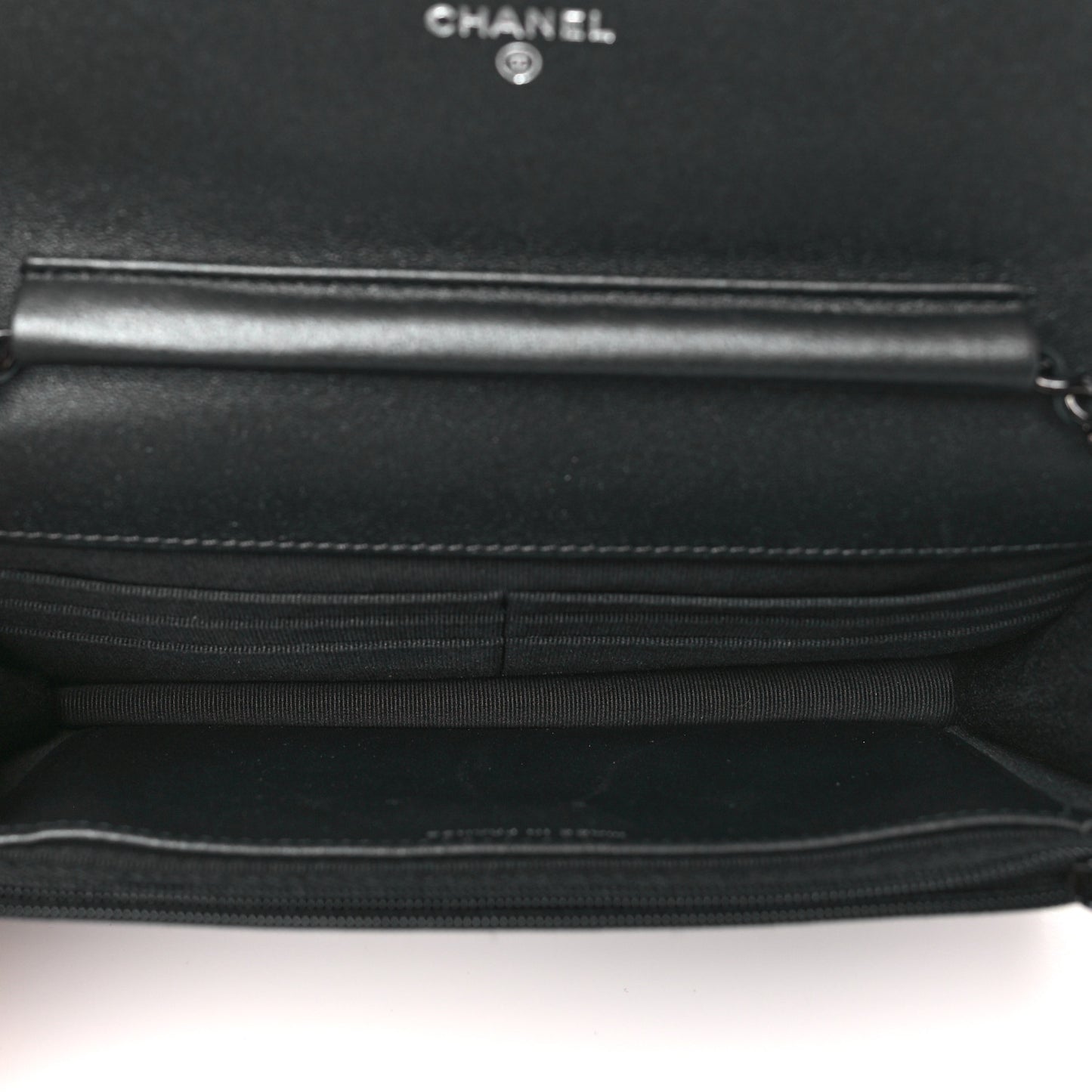 Iridescent Lambskin Quilted Wallet On Chain WOC So Black