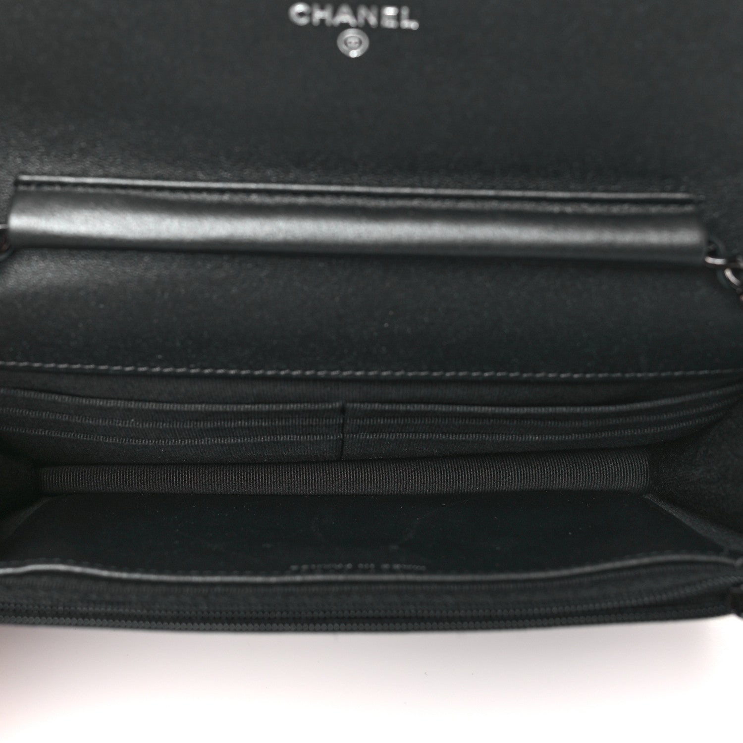 Chanel Iridescent Lambskin Quilted Wallet On Chain WOC So Black 5 of 12