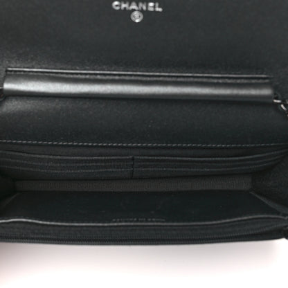 Chanel Iridescent Lambskin Quilted Wallet On Chain WOC So Black 5 of 12