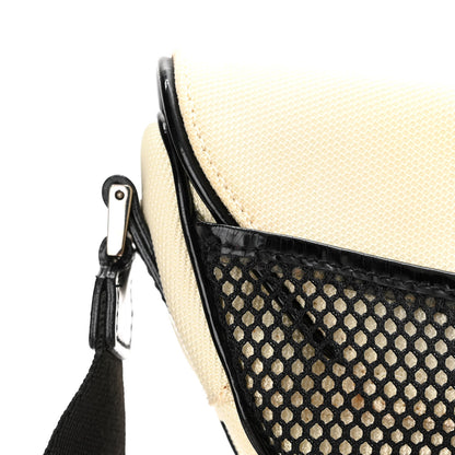 Christian Dior Canvas Mesh Sport Saddle Bag White Black 11 of 13