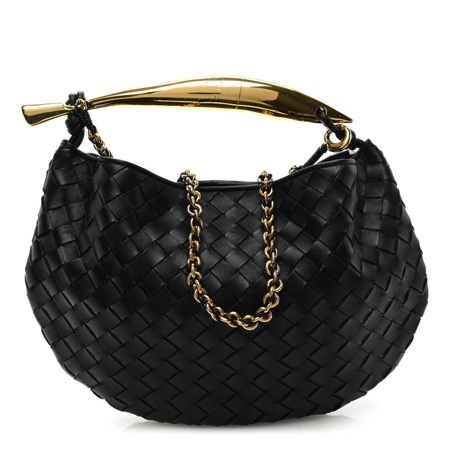 Bottega Veneta Nappa Intrecciato Sardine With Chain Bag Black 1 of 8