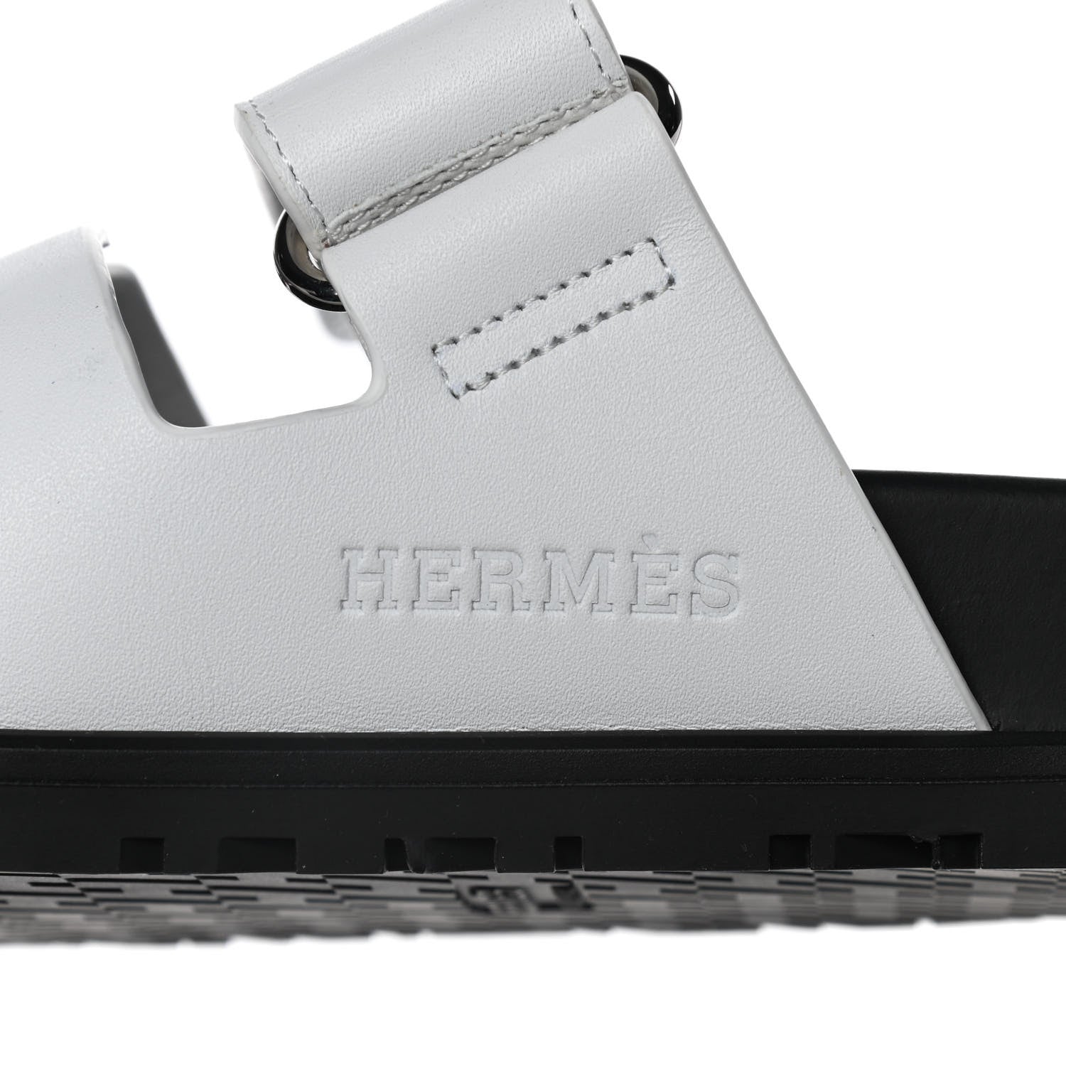Hermes Calfskin Womens Chypre Sandals 37 White 9 of 10