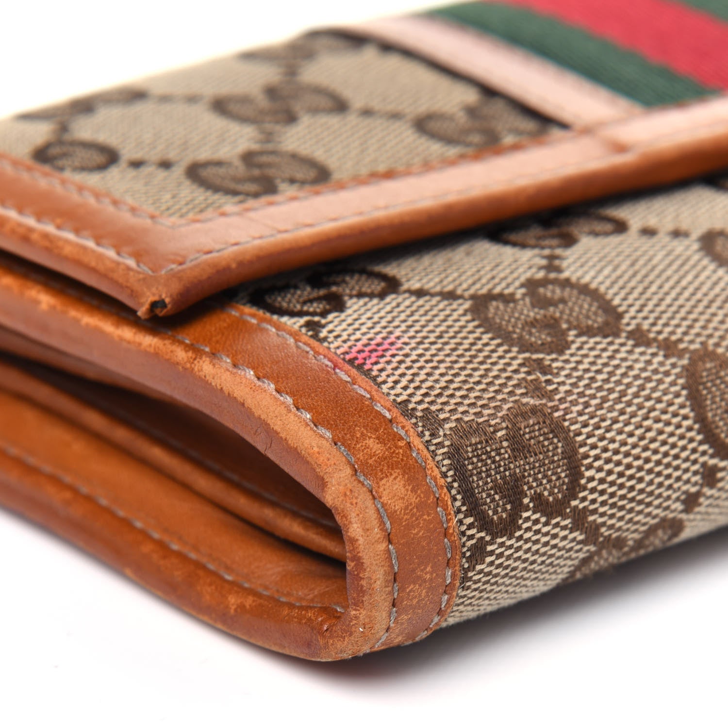 Gucci Monogram Vintage Web Continental Wallet Tobacco 11 of 22