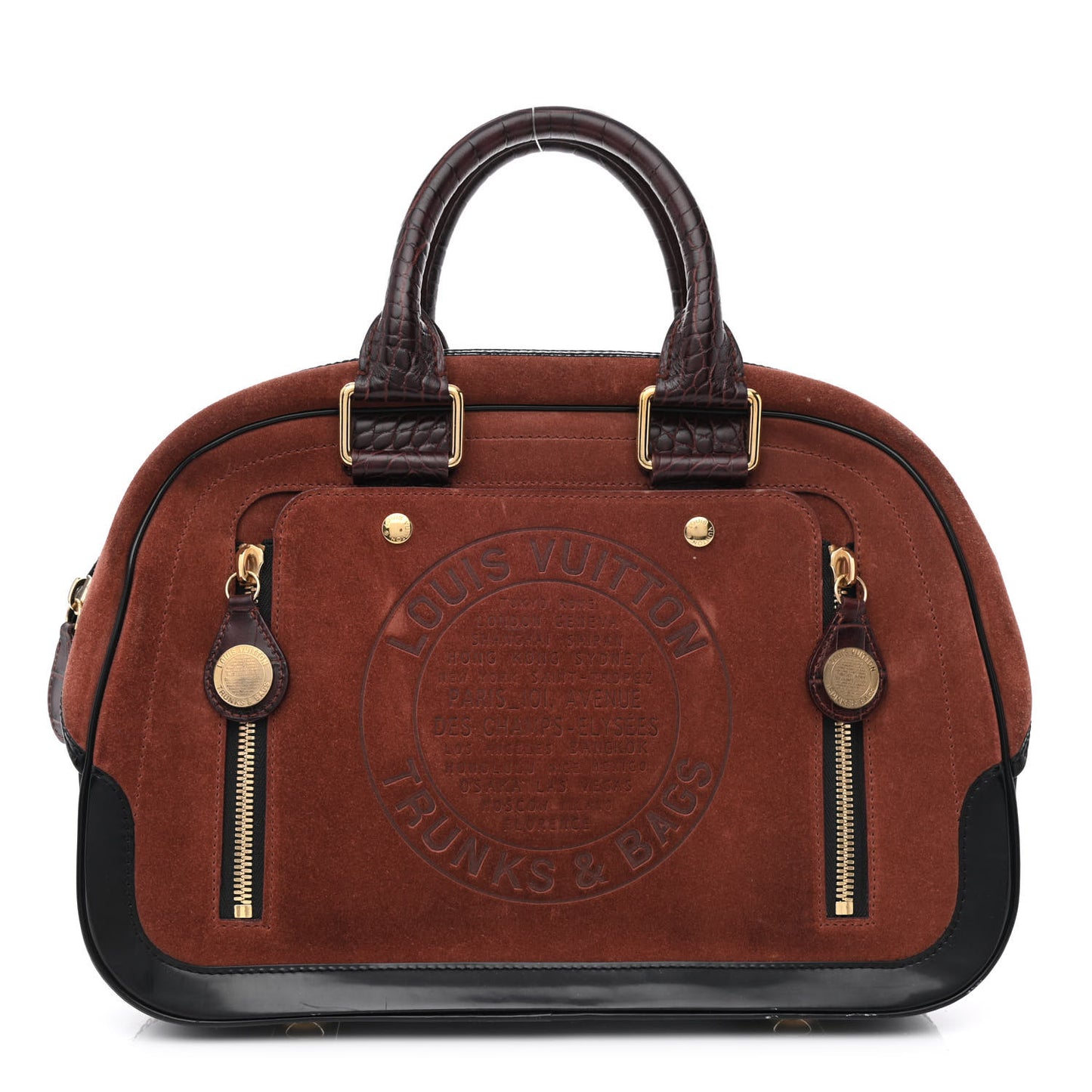 Suede Stamped Havane Bowler GM Brun