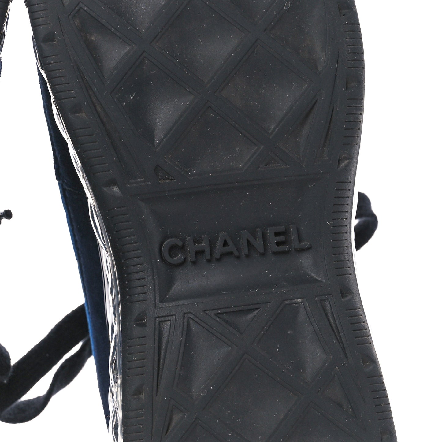 Suede Calfskin Velvet Grosgrain CC Sneakers 36 Navy Blue Black