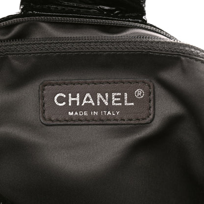 Chanel Vinyl Graphic Edge Accordion Flap Black 5 of 10