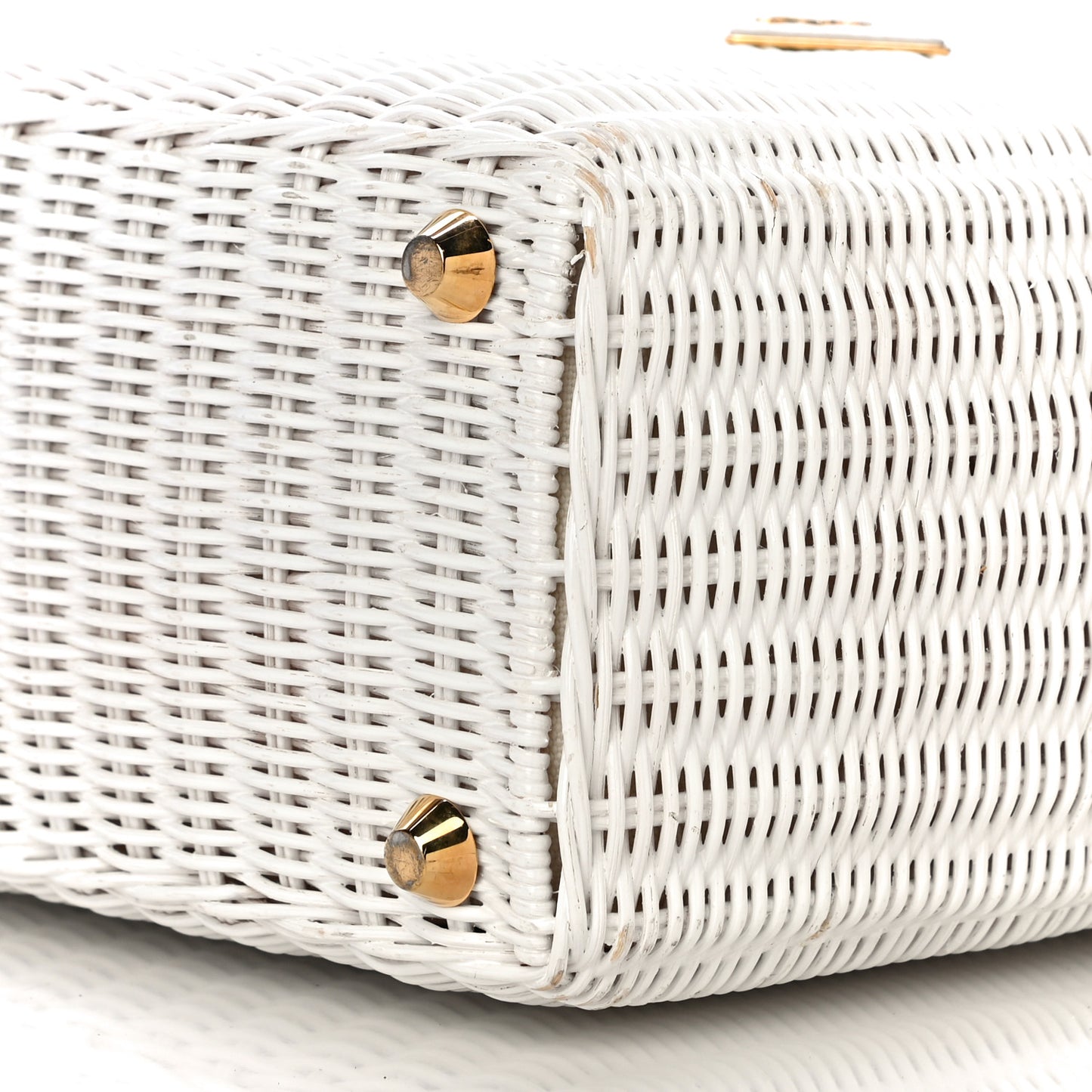 Canvas Wicker Tote White