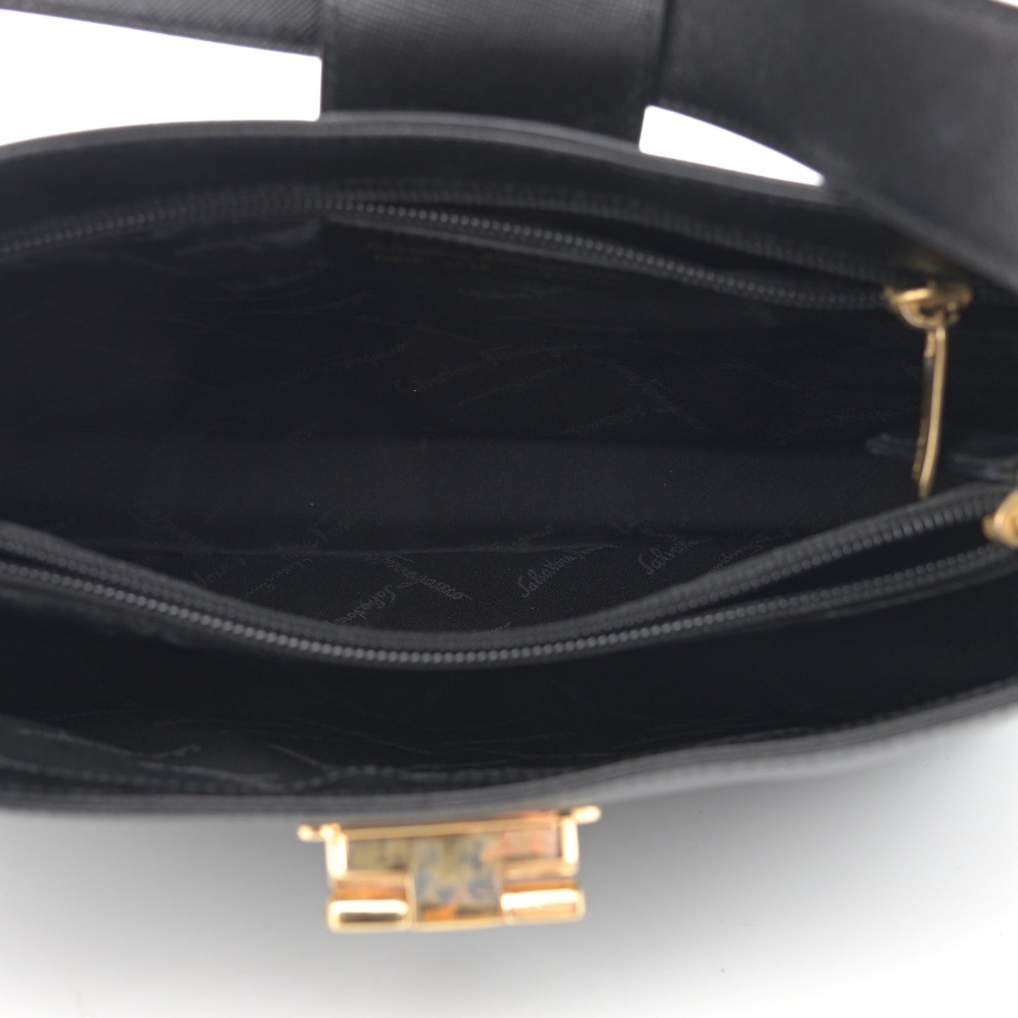 Hammered Calfskin Gancini Hobo Black