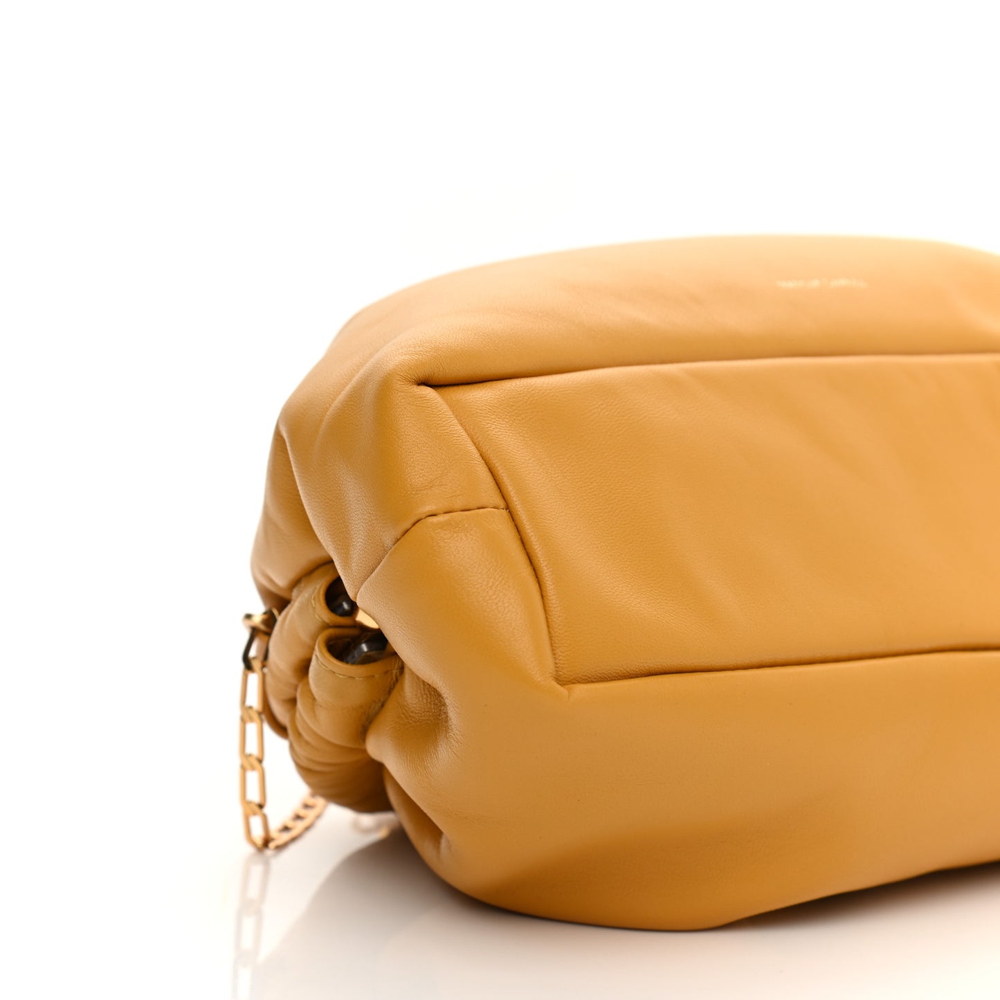 Lambskin Mini Cloud Chain Clutch Ochre