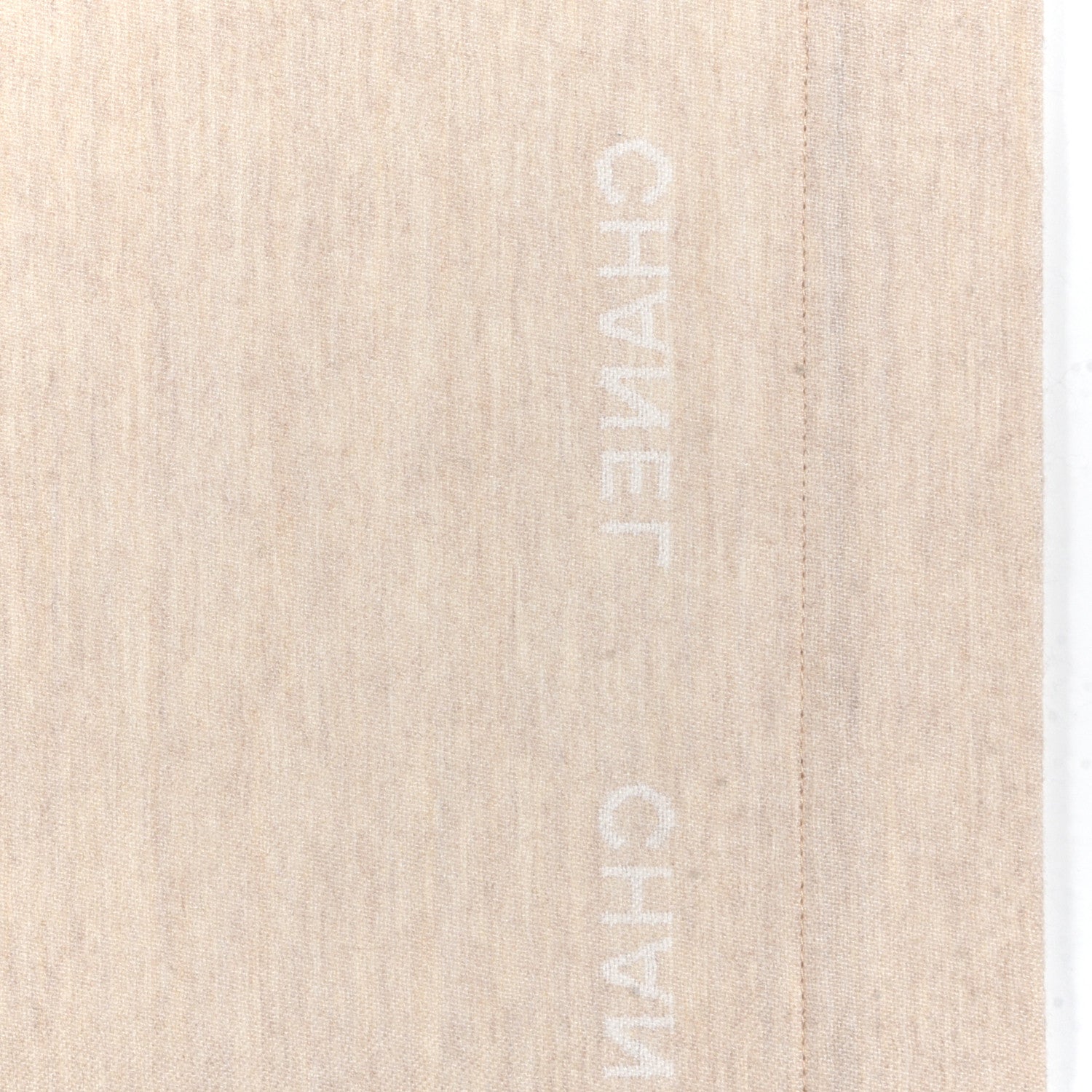 Chanel Wool Silk Lightweight Throw Blanket Beige 3 of 4