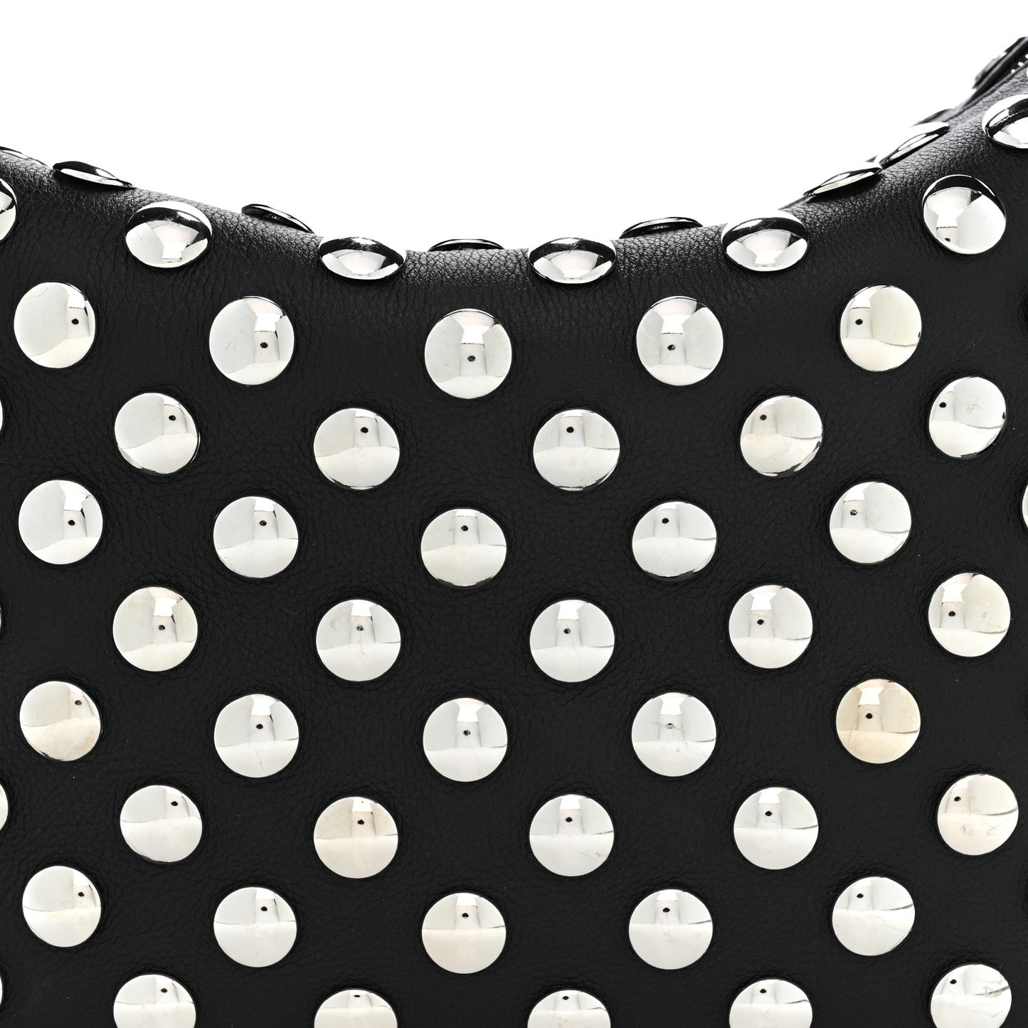 Pebbled Sport Calfskin Studded Elena Black