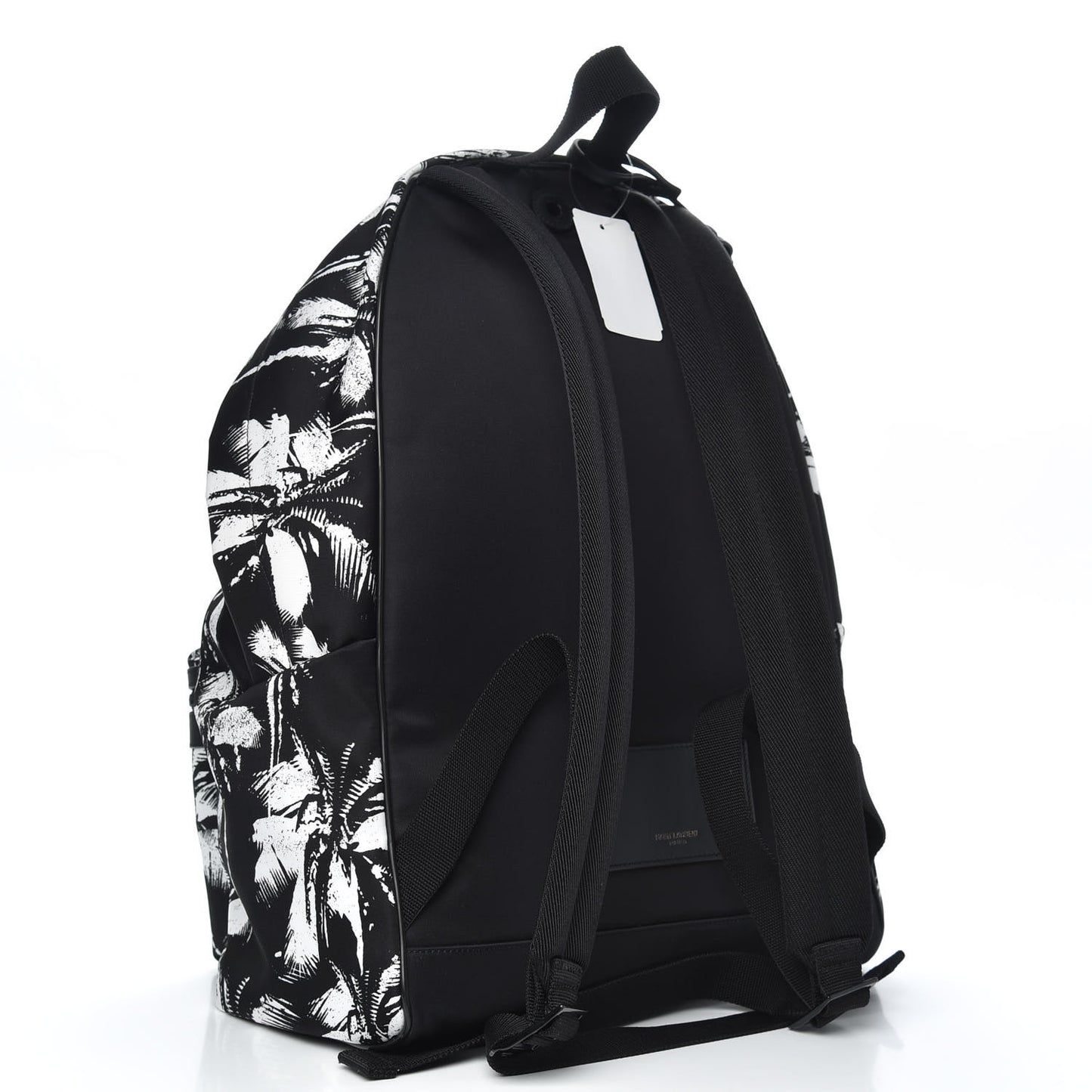 Canvas Palm Tree City Backpack Black White