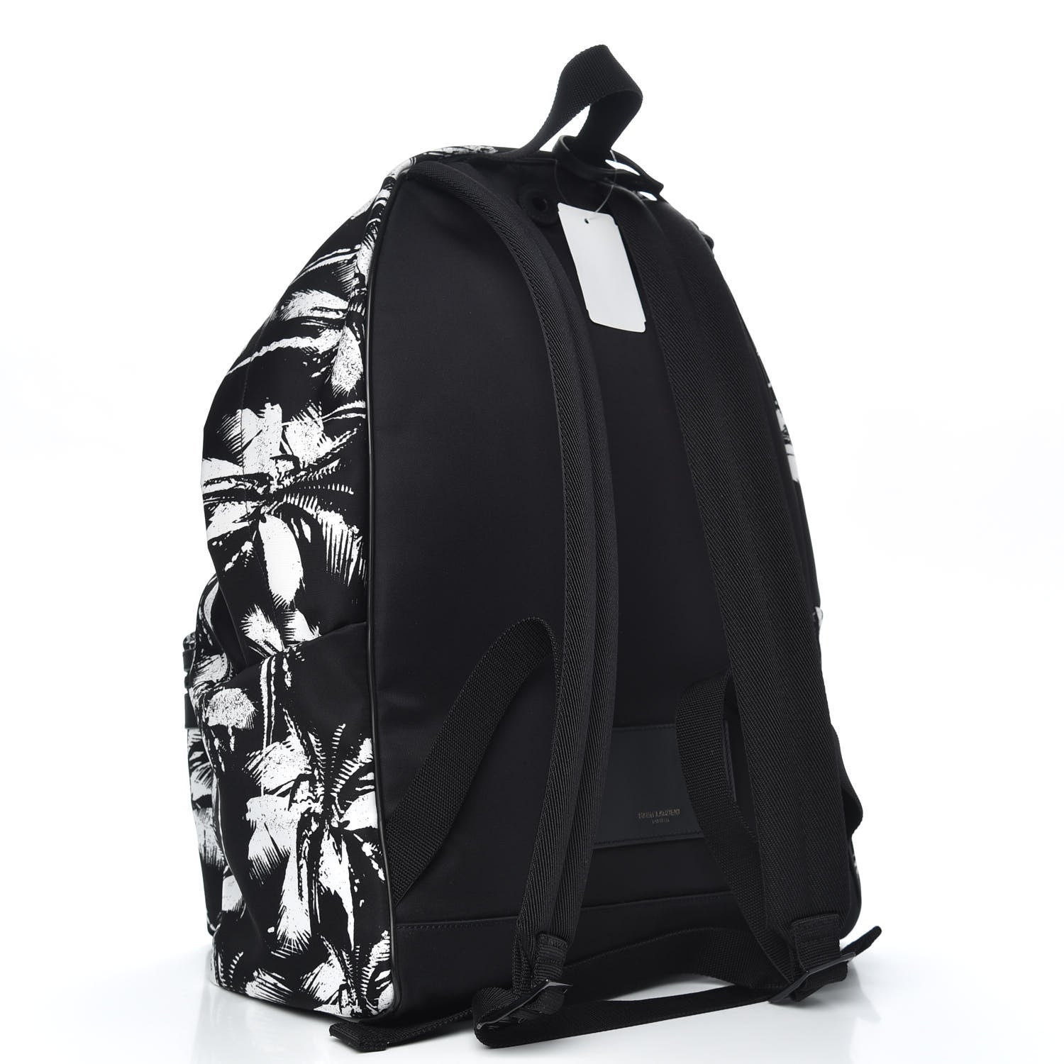 Saint Laurent Canvas Palm Tree City Backpack Black White 3 of 8