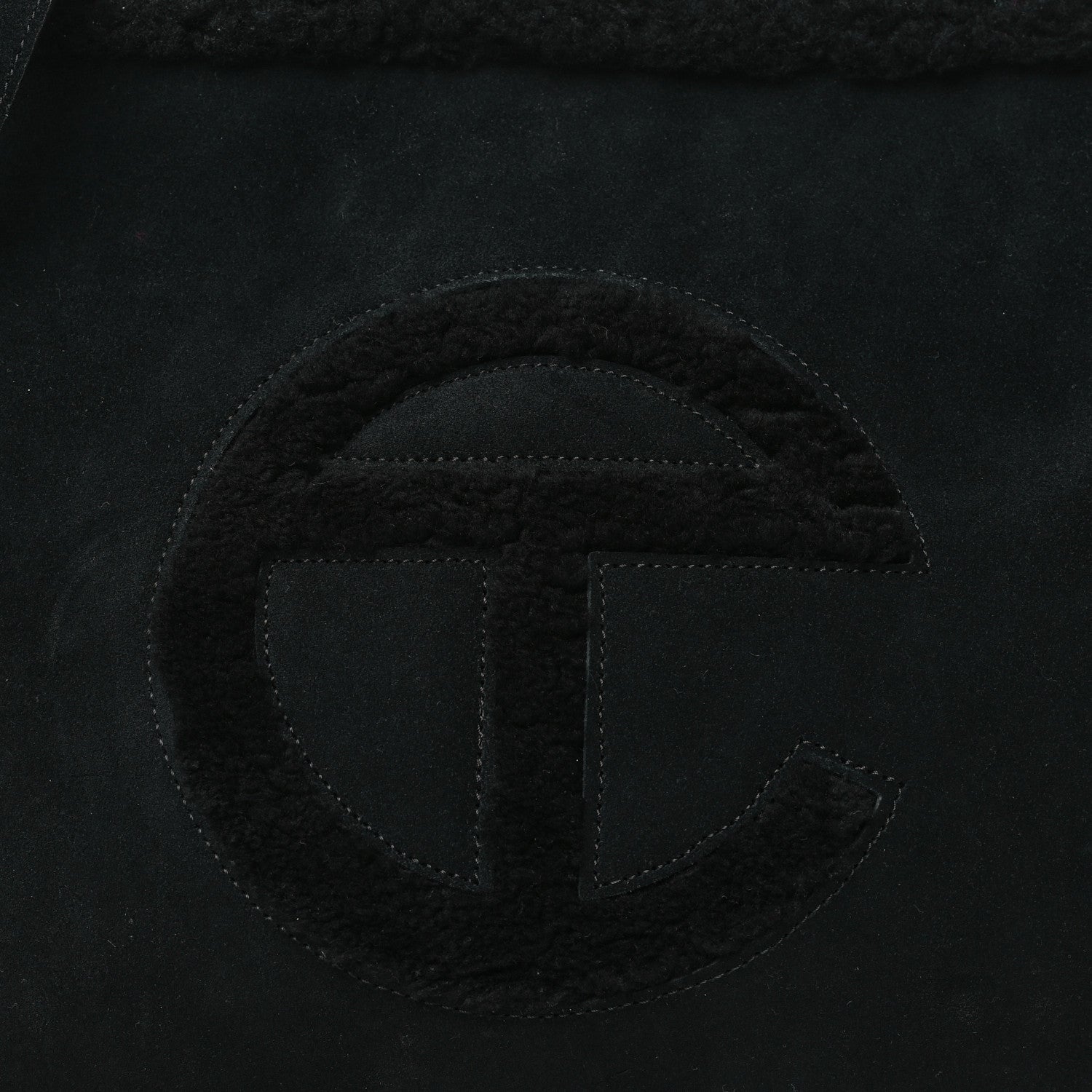 Telfar X UGG Suede Shearling Medium Shopping Bag Raw Black 8 of 10