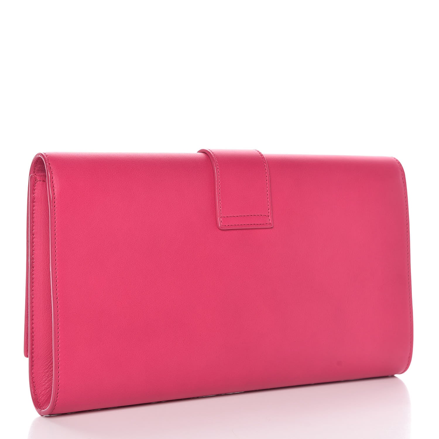 Saint Laurent Calfskin Classic Y Ligne Clutch Fuchsia 3 of 11