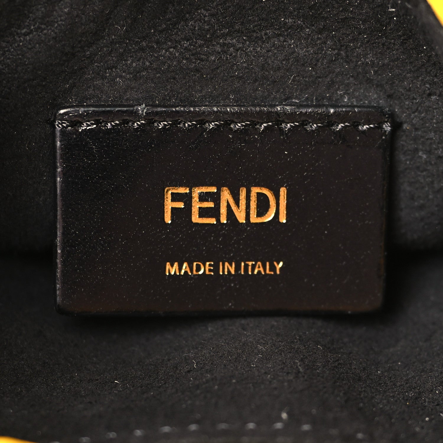 Fendi Soft Nappa Logo Small Drawstring Pouch Bag Sunflower Black 6 of 9