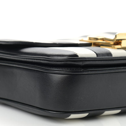 Celine Shiny Calfskin Stripes Small C Bag Black 9 of 13
