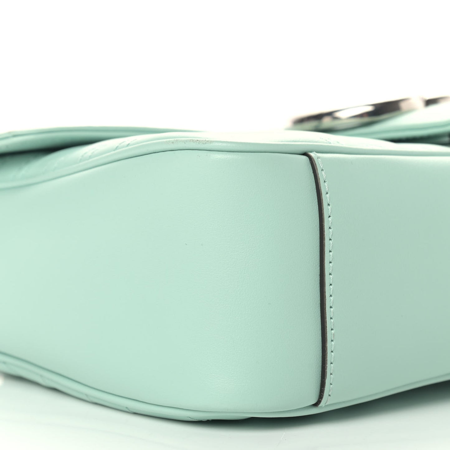Calfskin Matelasse Small GG Marmont Shoulder Bag Water Green