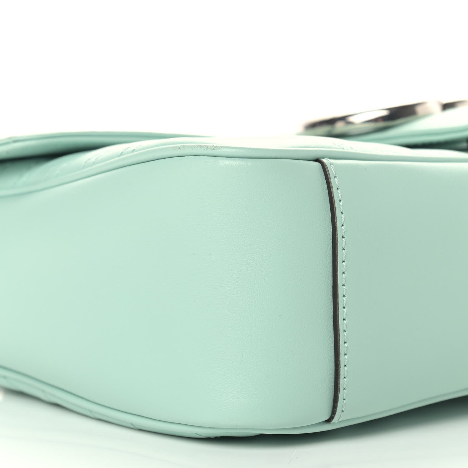 Gucci Calfskin Matelasse Small GG Marmont Shoulder Bag Water Green 8 of 11