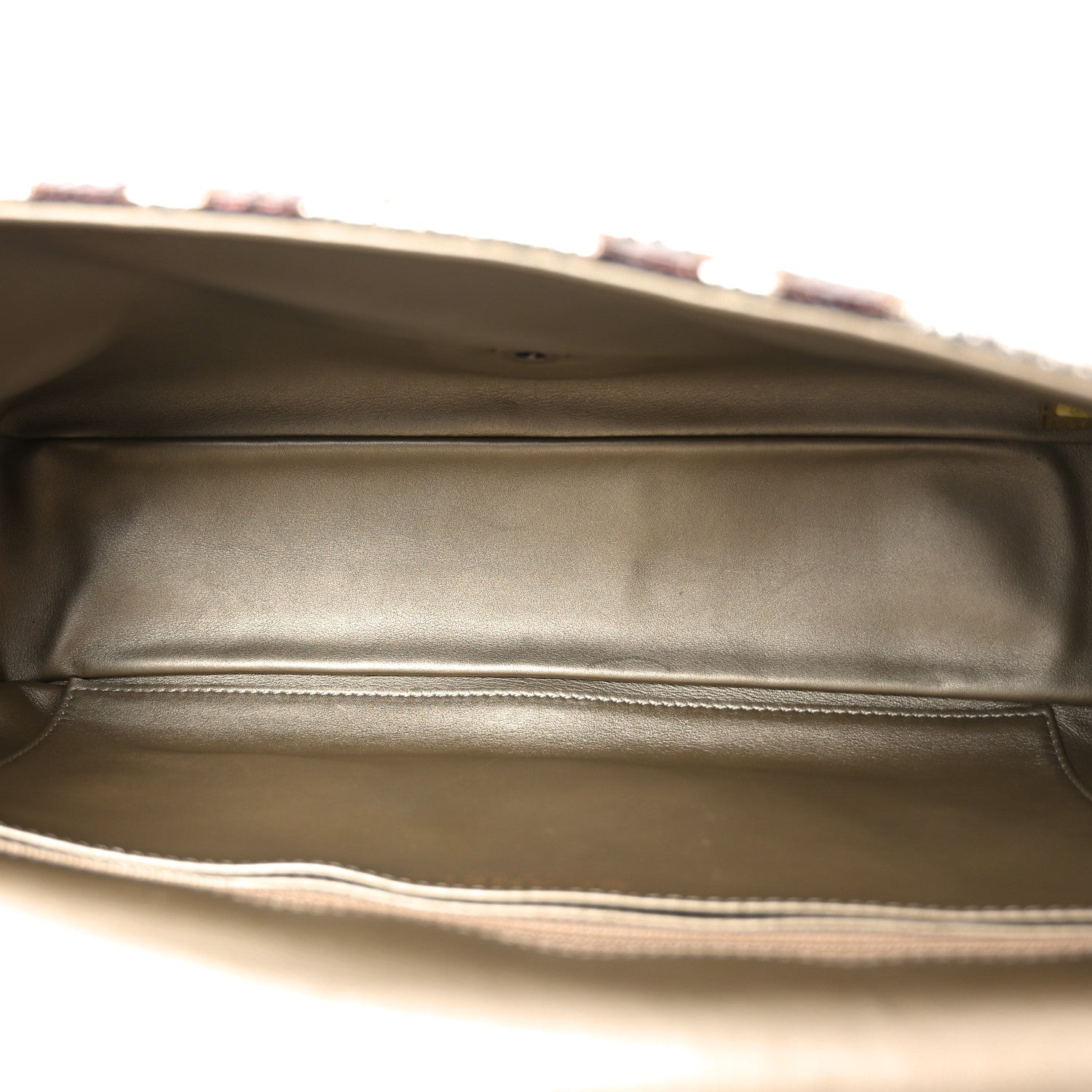 Chanel Metallic Snakeskin Jumbo Single Flap Light Gold Bronze 5 of 10