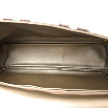 Chanel Metallic Snakeskin Jumbo Single Flap Light Gold Bronze 5 of 10